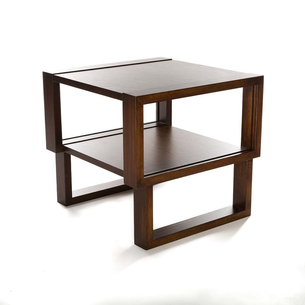 grey wood modern end tables